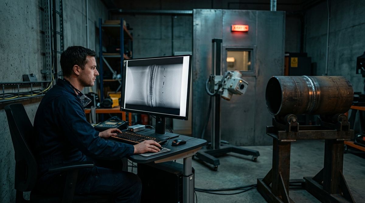 Radiografia di saldature testa-testa di tubazioni e fusioni: interpretazione dei difetti su lastra e immagine digitale in radiografia industriale