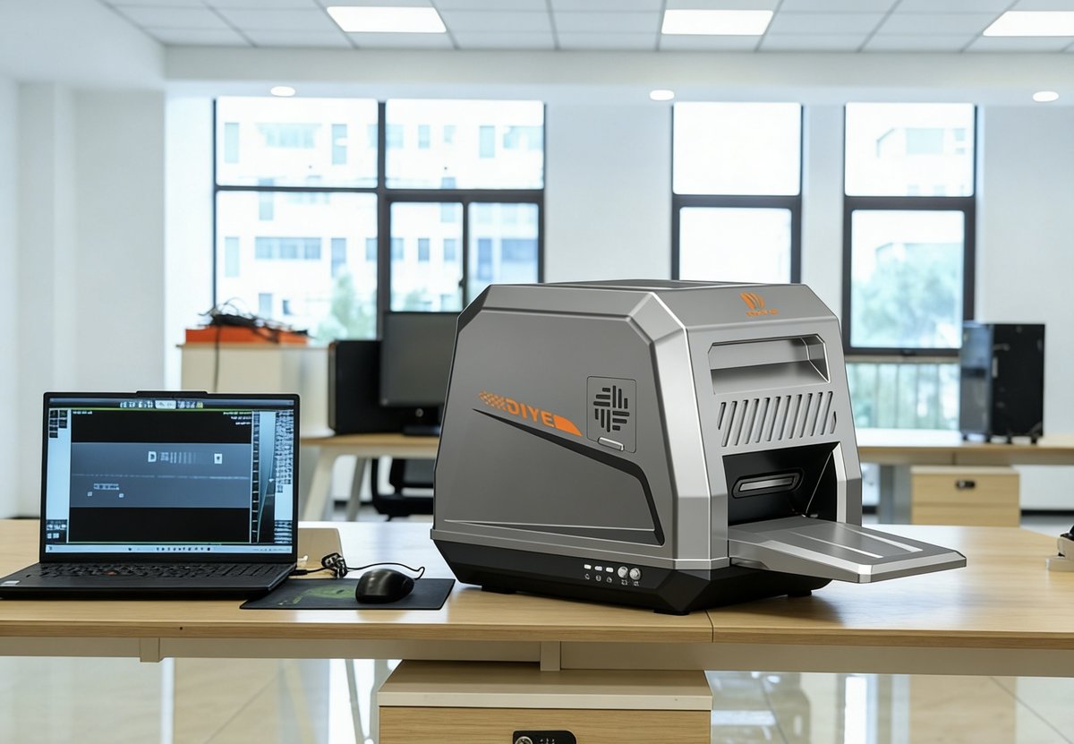Portable Computed Radiography system with tray-fed flexible imaging plates for industrial radiography