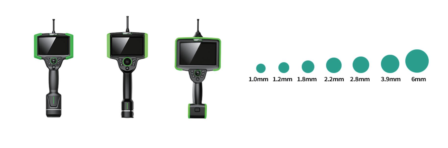 Gamma videoscopi JOINWE con diametri sonda da 1.0 a 6 mm a confronto