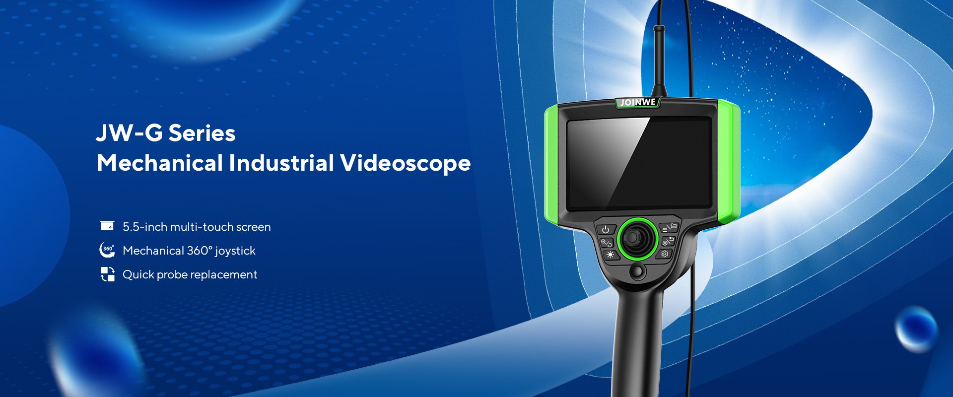 Videoscopio industriale JOINWE serie JW-G meccanica con joystick a 360 gradi e schermo OLED 5.5 pollici